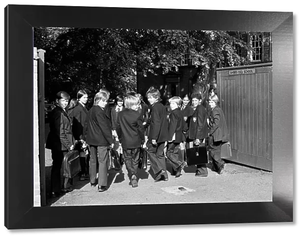 Boys arriving at Barrs Hill School in Coventry for the first time since it changed