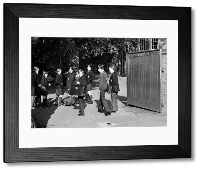 Framed Print : Boys arriving at Barrs Hill School in Coventry for the first time since it changed Framed Print : Boys arriving at Barrs Hill School in Coventry for the first time since it changed