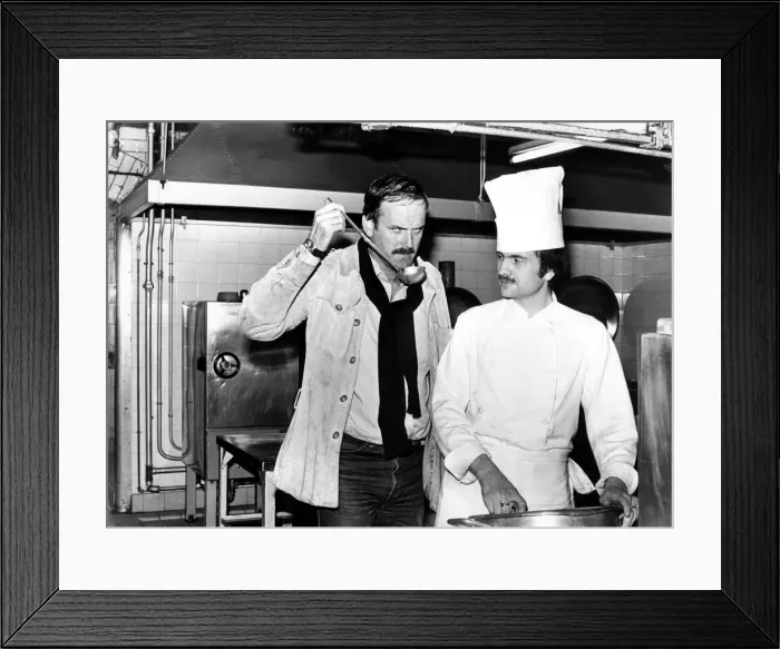 Framed Print : The soup-sampler is chefs nightmare Basil Fawlty. In the shape of John Cleese Framed Print : The soup-sampler is chefs nightmare Basil Fawlty. In the shape of John Cleese