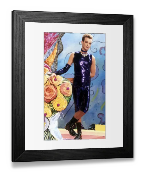 Framed Print : Julian Clary on the set of his Channel 4 game show Sticky Moments