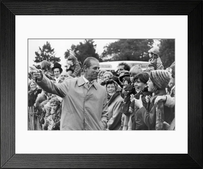 Framed Print : Prince Phillip the Duke of Edinburgh seen here chatting with the crowds gathered in