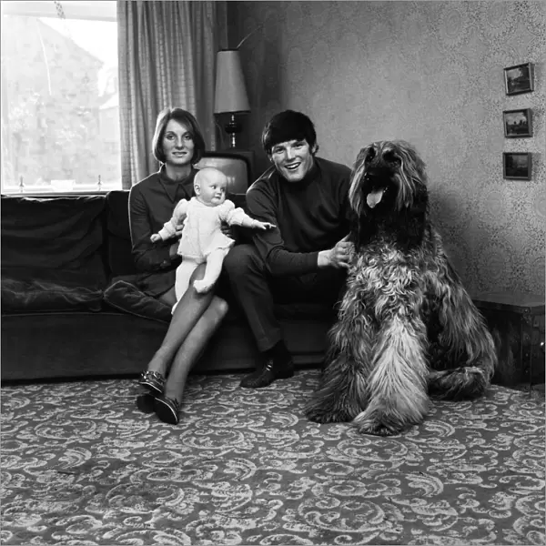 Leeds United player Eddie Gray and his wife Linda together with his 5 month old daughter