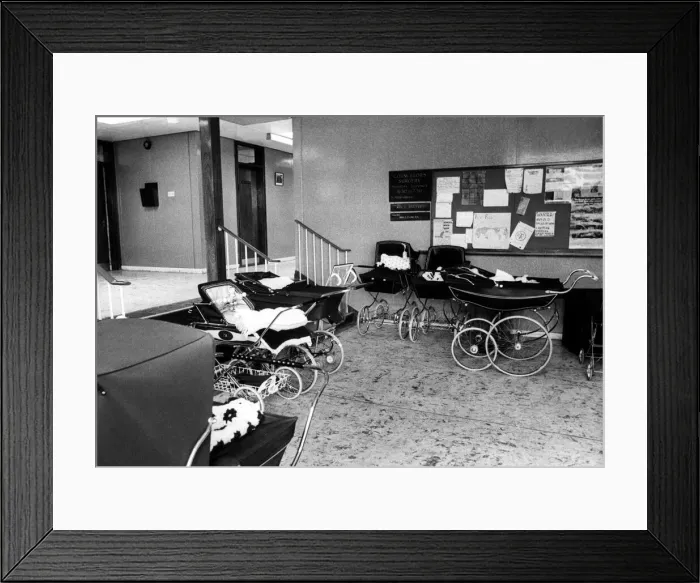 Framed Print : Passers-by would be forgiven for thinking there waw a baby boom at Hedworthfield Framed Print : Passers-by would be forgiven for thinking there waw a baby boom at Hedworthfield