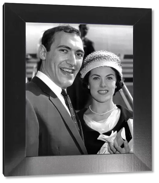 Comic actor, Bernard Bresslaw and his bride, showgirl Elizabeth Wright