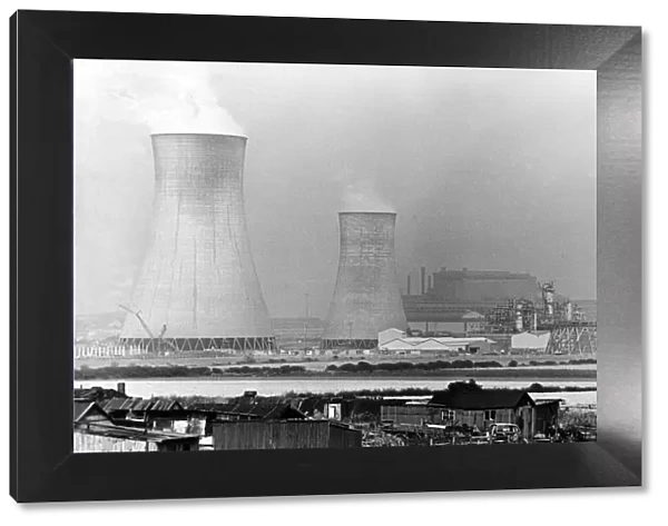 General view of cooling towers at ICI, Wilton. 11th August 1977