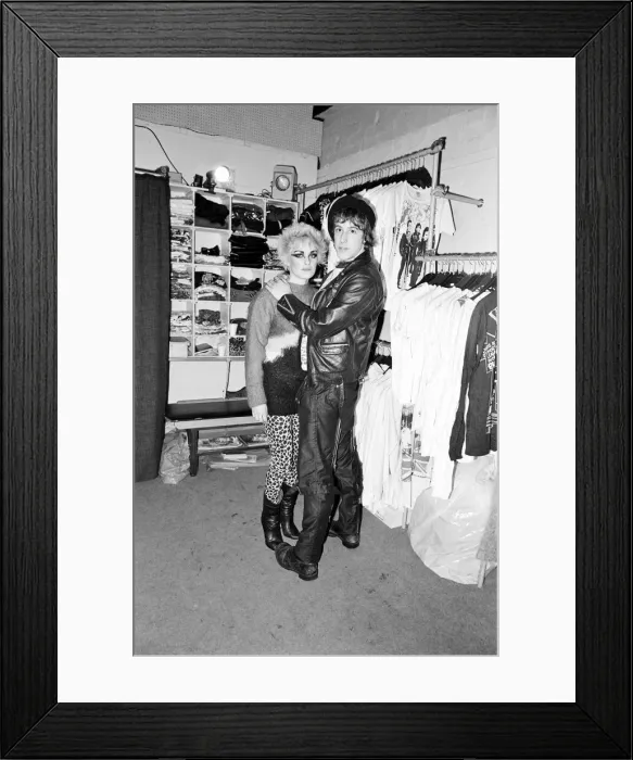 Framed Print : Punk Rock fashions in Birmingham. A young woman and man inside a Punk fashion shop Framed Print : Punk Rock fashions in Birmingham. A young woman and man inside a Punk fashion shop