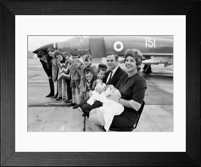 Framed Print : Lieutenant Commander Peter Marshall of HMS Ark Royal and his wife Carolyn
