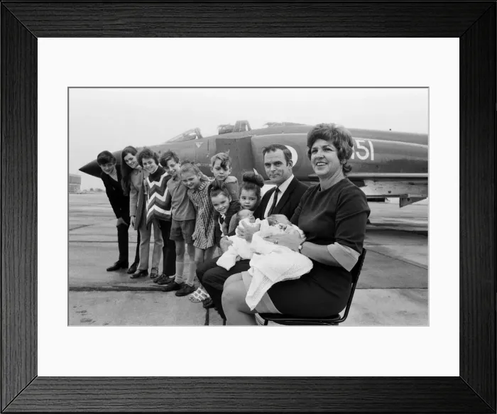Framed Print : Lieutenant Commander Peter Marshall of HMS Ark Royal and his wife Carolyn