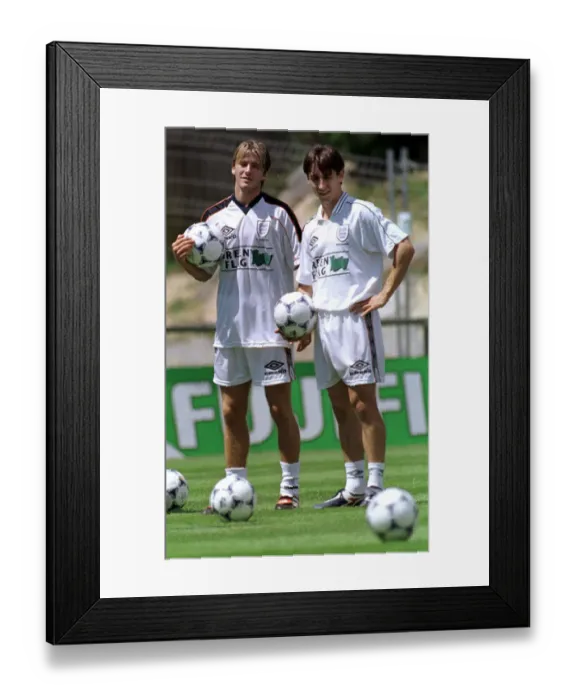 Framed Print : 1998 World Cup tournament in France. England footballers David Beckham
