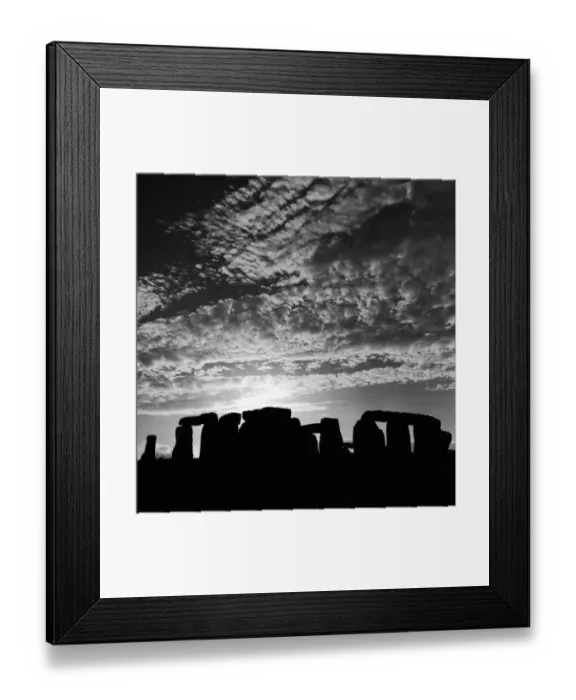 Framed Print : Sunset over Stonehenge in Wiltshire Britain Sunset Silhouette Clouds Druids Country Scene
