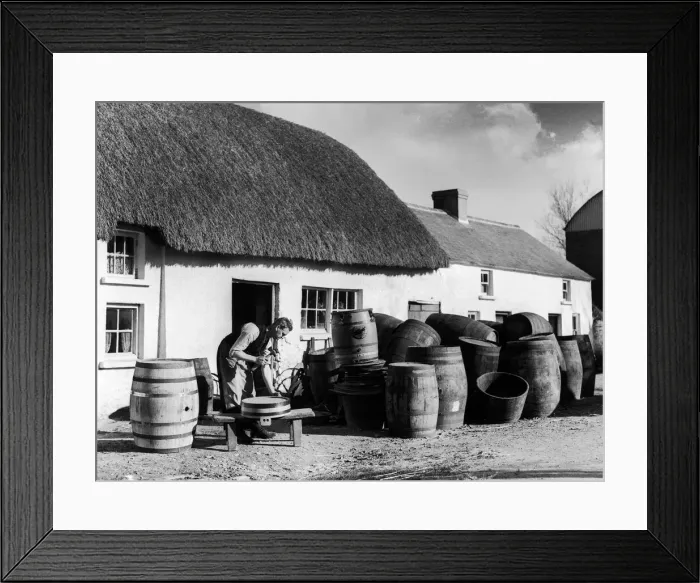 Framed Print : Richard Wadding seen here at work at the cottage cooperage at Killinick in County Wexford Framed Print : Richard Wadding seen here at work at the cottage cooperage at Killinick in County Wexford