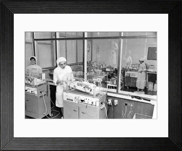 Framed Print : Photo-call for Thorns Sextuplets in Incubation Ward at Birmingham Maternity Hospital