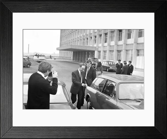 Framed Print : Proud father, Barry Thorns, pictured leaving Birmingham Maternity Hospital Framed Print : Proud father, Barry Thorns, pictured leaving Birmingham Maternity Hospital