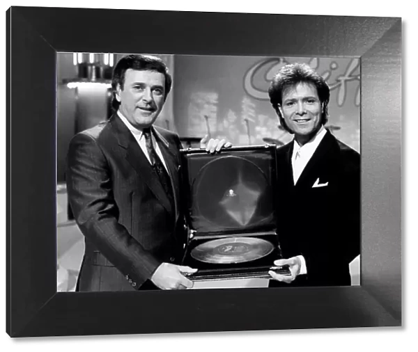 Cliff Richard Singer Actor with Terry Wogan receiving award