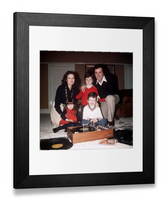 Framed Print : Terry Wogan TV Presenter at home with his family Wife Helen his son Alan 8 Mark 5