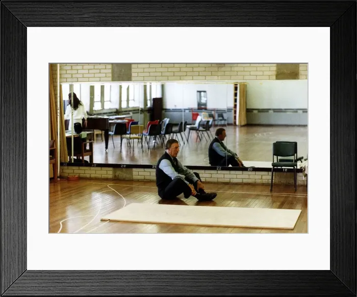 Framed Print : Bruce Forsyth Comedian and TV Presenter exercising in gymnasium