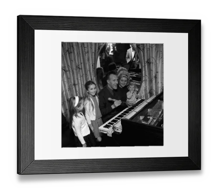 Framed Print : Bruce Forsyth with Family 1964 Comedian with wife and children playing at piano Framed Print : Bruce Forsyth with Family 1964 Comedian with wife and children playing at piano