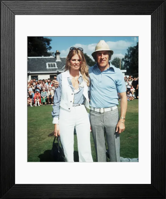 Framed Print : Bruce Forsyth television entertainer with arm round wife Anthea Redfern msi Framed Print : Bruce Forsyth television entertainer with arm round wife Anthea Redfern msi