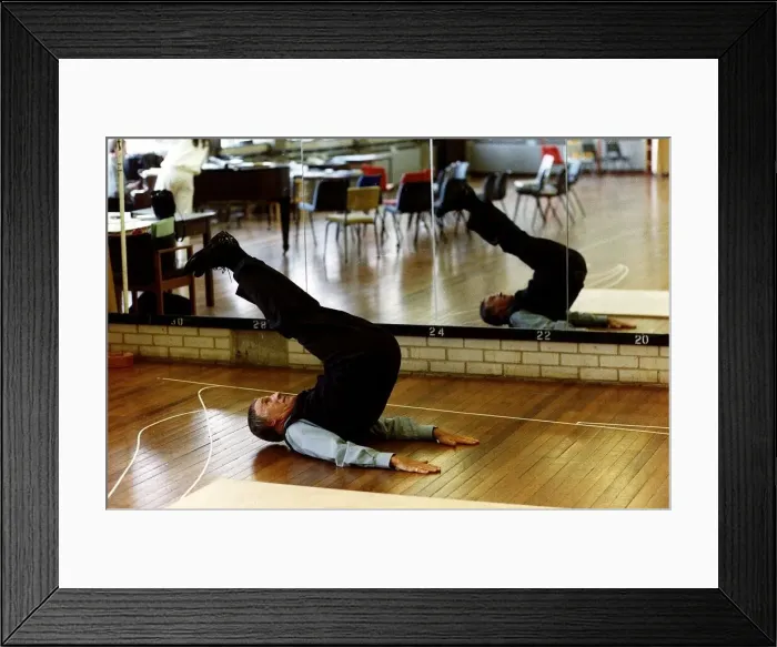 Framed Print : Bruce Forsyth TV Presenter and Comedian exercising in Gymnasium Framed Print : Bruce Forsyth TV Presenter and Comedian exercising in Gymnasium