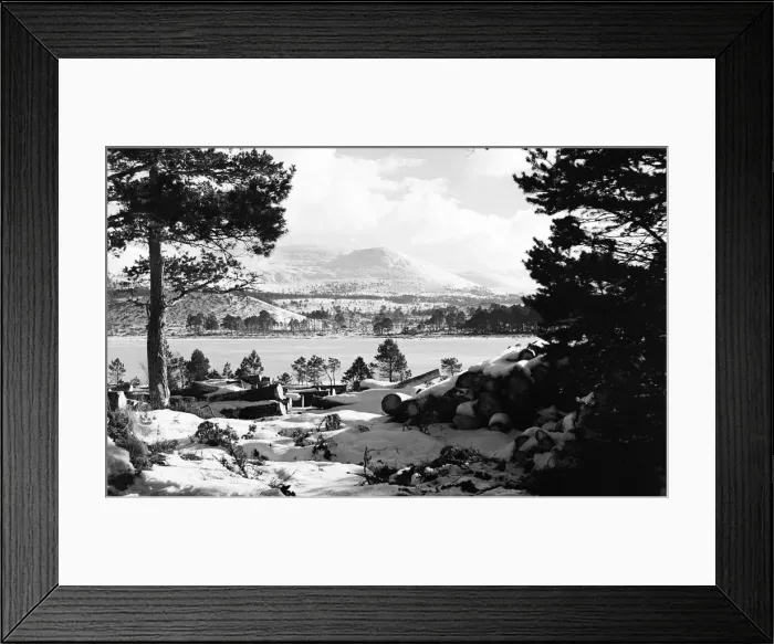 Framed Print : View showing Cairngorm mountain from Glen Mor Lodge in Invernesshire in the Highlands of