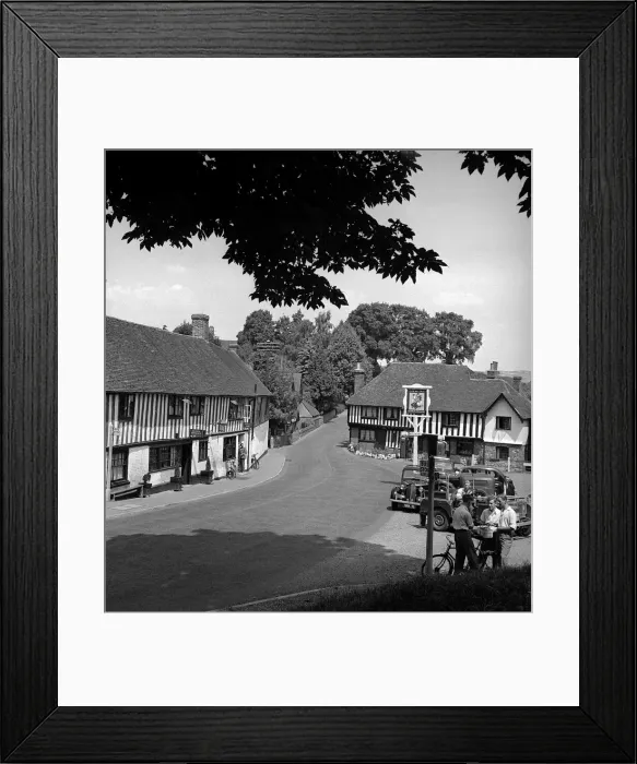 Framed Print : General view of the main street running though the village of Ightham near Sevenoaks in Framed Print : General view of the main street running though the village of Ightham near Sevenoaks in