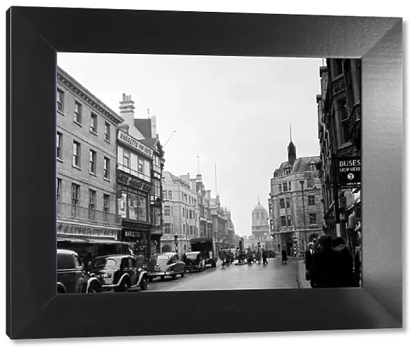 View along Cornmarket Street in Oxford. 12th October 1952
