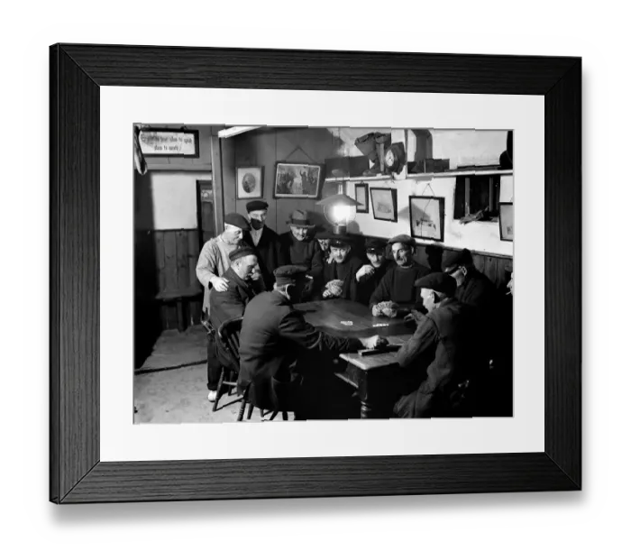 Framed Print : Fishermen in the little Cornish fishing village of Mousehole enjoying a game of cribbage Framed Print : Fishermen in the little Cornish fishing village of Mousehole enjoying a game of cribbage