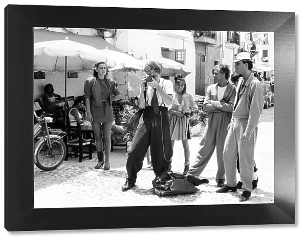 Spandau Ballet, Ibiza, Spain, July 1981. Gary Kemp takes photos