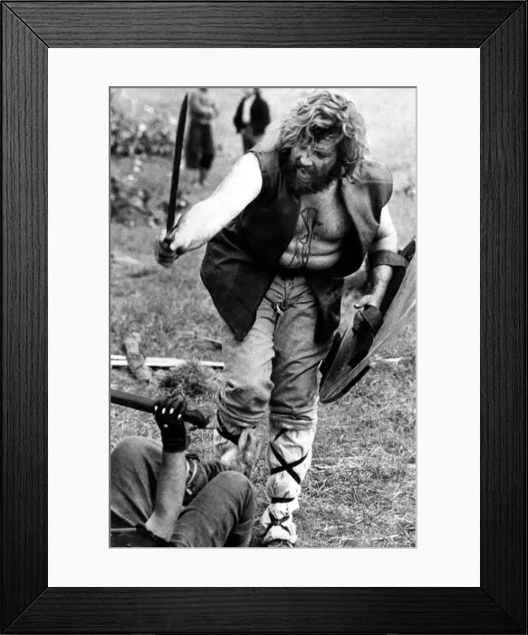 Framed Print : All good wholesome violence at the South Shields Viking battle re-enactment by members of