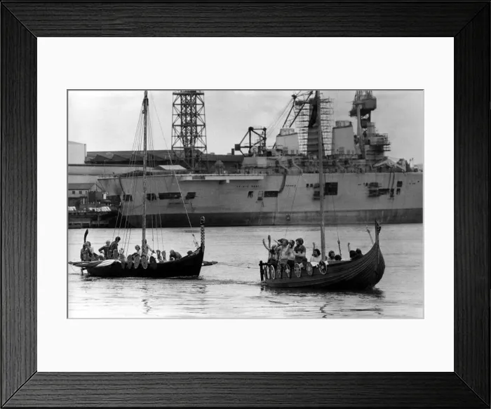 Framed Print : Two Viking long ships on the river Tyne on 24th July 1980 Framed Print : Two Viking long ships on the river Tyne on 24th July 1980