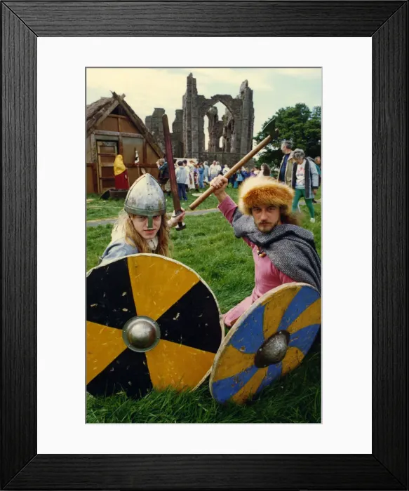 Framed Print : Vikings at Lindisfarne Island on 17th June 1993. Sax Wulf (andy Walker Framed Print : Vikings at Lindisfarne Island on 17th June 1993. Sax Wulf (andy Walker