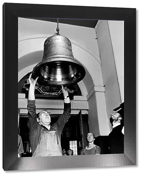 One of the bells at Stockton Parish Church, Cleveland. Two new bells will be hoisted into