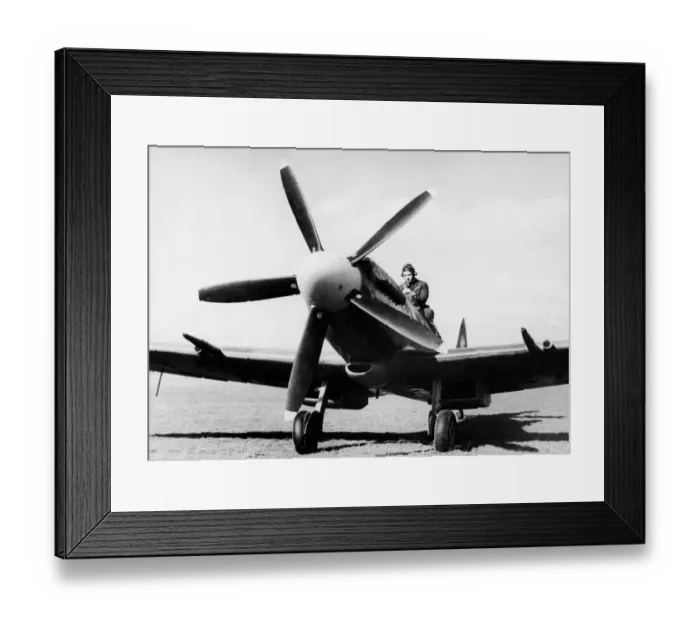 Framed Print : A Spitfire fighter plane, Mark XIV during the Second World War. September 1944