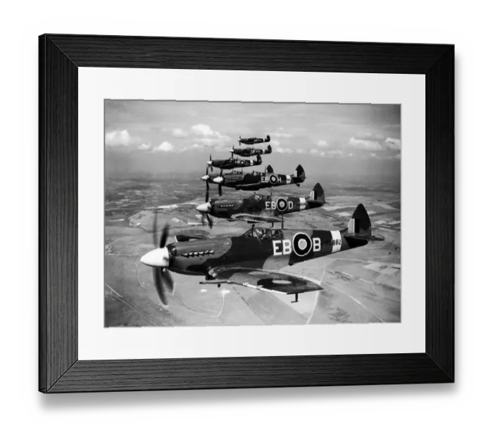 Framed Print : Seven Spitfire F Mark XIIs fitted with Rolls Royce Griffon engine of No