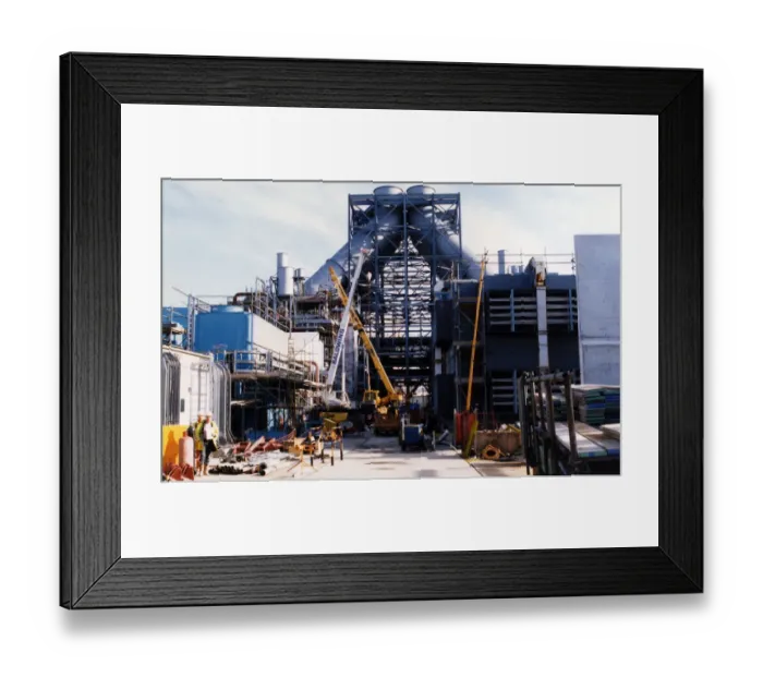 Framed Print : The Enron power station starts to take shape. 8th November 1992