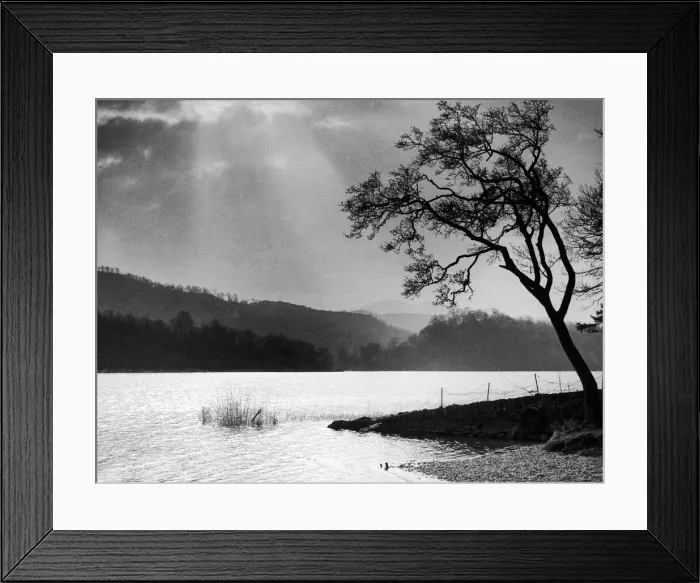 Framed Print : The sun breaks through a heavy sky over Loch Ard near Aberfoyle 14th March 1953