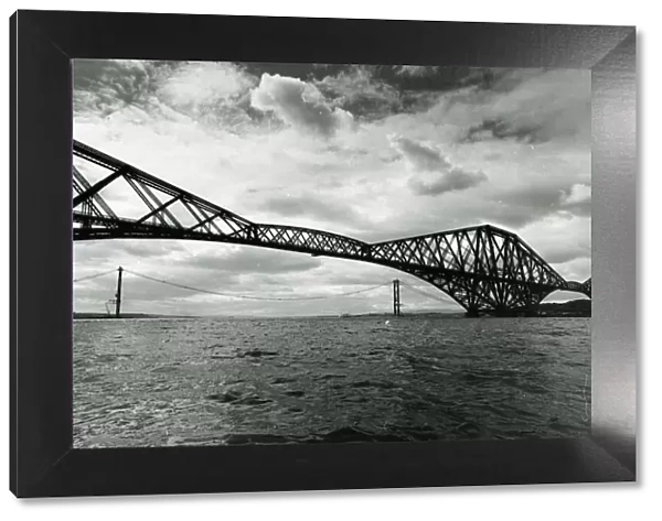 Forth Railway Bridge June 1962 With new Forth Road Bridge being built in