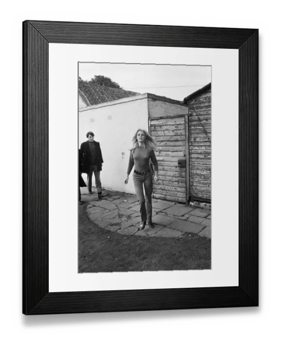 Framed Print : French actress Brigitte Bardot on location in Scotland during filming of her latest movie Framed Print : French actress Brigitte Bardot on location in Scotland during filming of her latest movie