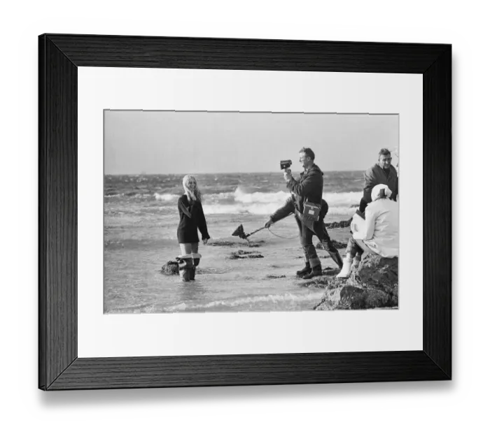 Framed Print : French actress Brigitte Bardot on location in Scotland during filming of her latest movie Framed Print : French actress Brigitte Bardot on location in Scotland during filming of her latest movie