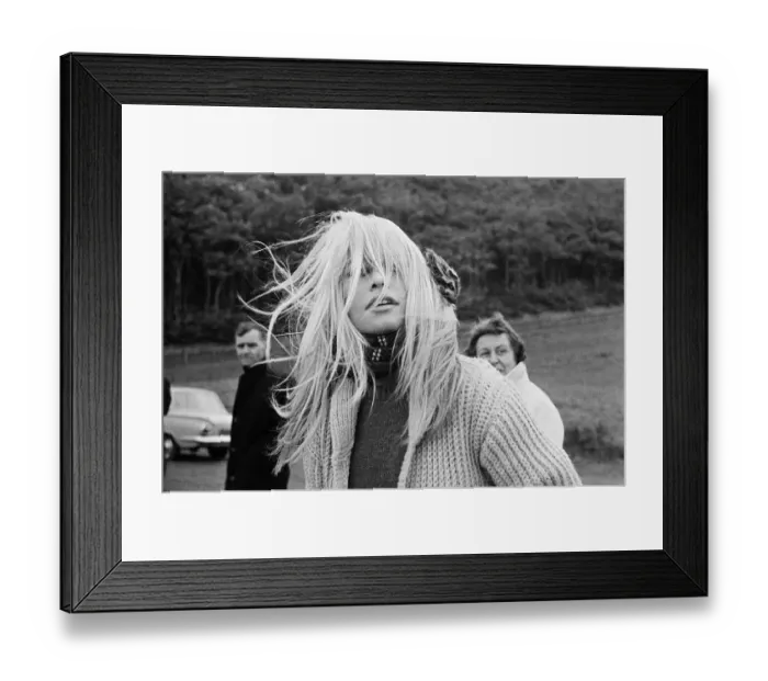 Framed Print : French actress Brigitte Bardot on location in Scotland during filming of her latest movie Framed Print : French actress Brigitte Bardot on location in Scotland during filming of her latest movie