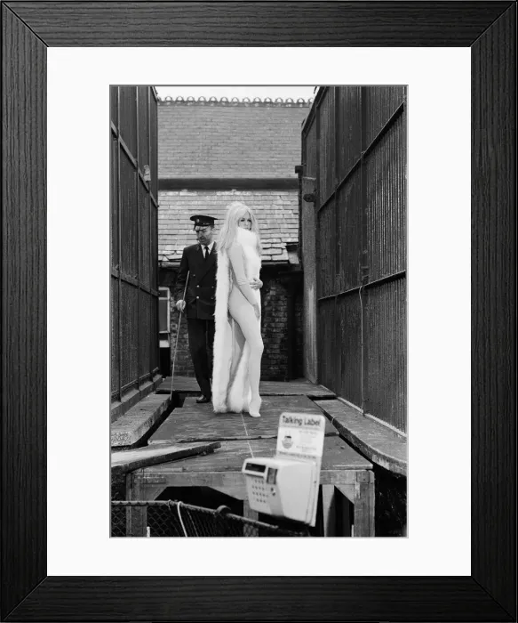 Framed Print : French film actress Brigitte Bardot on location at London Zoo during filming of her Framed Print : French film actress Brigitte Bardot on location at London Zoo during filming of her