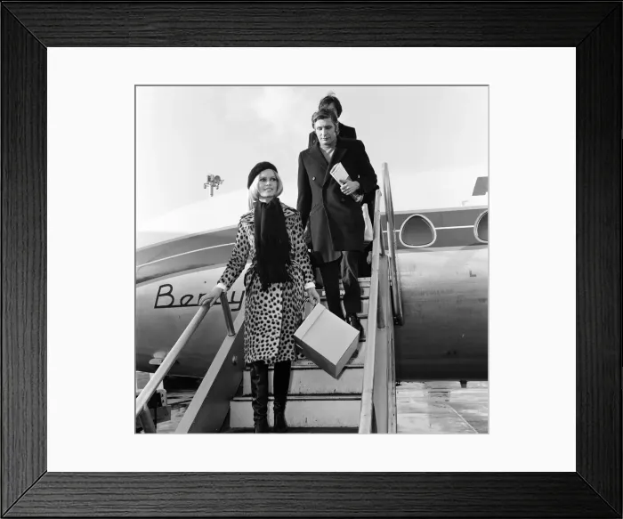 Framed Print : French film actress Brigitte Bardot arriving at London Framed Print : French film actress Brigitte Bardot arriving at London