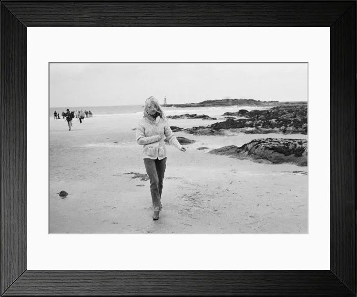 Framed Print : French actress Brigitte Bardot on location in Scotland during filming of her latest movie