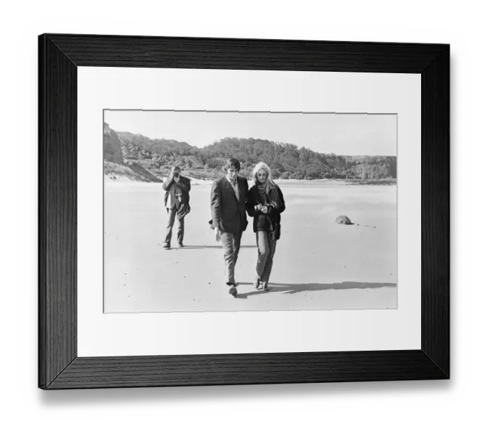 Framed Print : French actress Brigitte Bardot on location in Scotland during filming of her latest movie