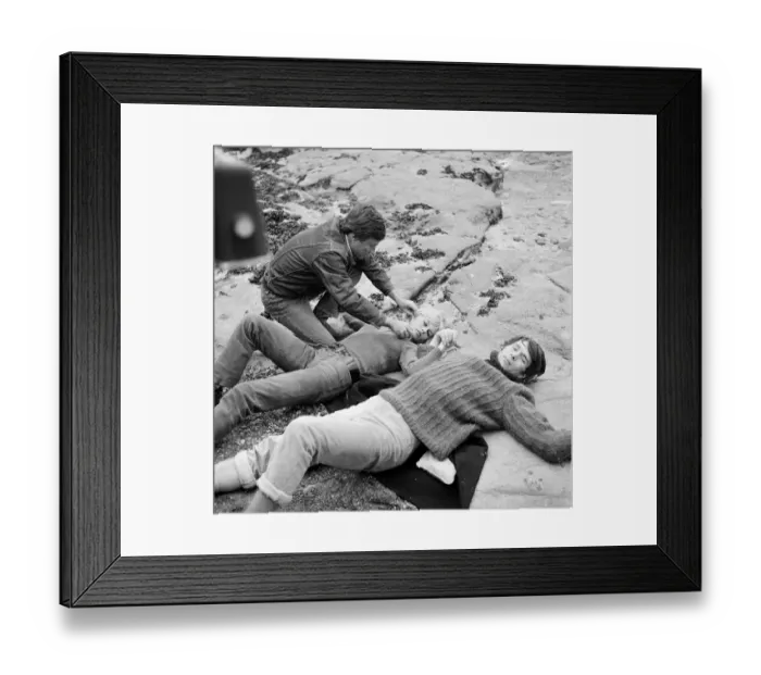 Framed Print : French actress Brigitte Bardot on location in Scotland during filming of her latest movie Framed Print : French actress Brigitte Bardot on location in Scotland during filming of her latest movie