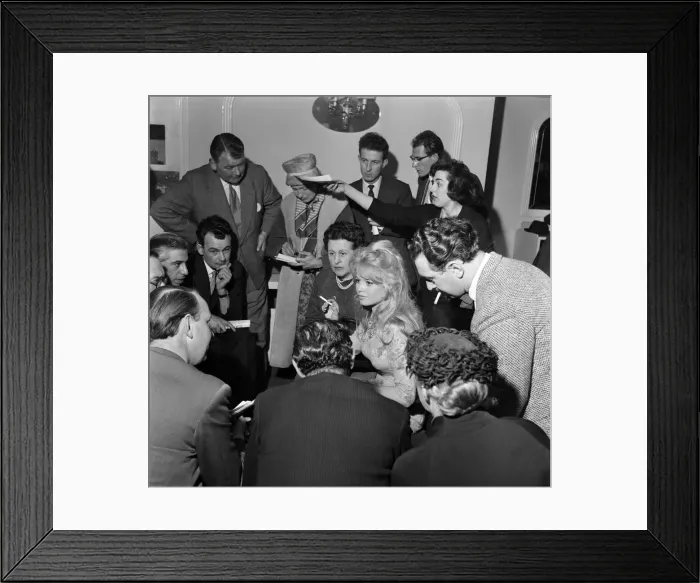 Framed Print : French film actress Brigitte Bardot in England to make a new film