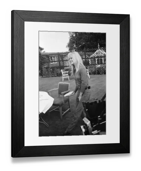 Framed Print : French actress Brigitte Bardot on location in Scotland during filming of her latest movie