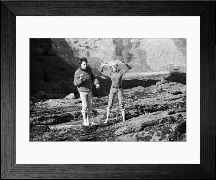 Framed Print : French actress Brigitte Bardot on location in Scotland during filming of her latest movie