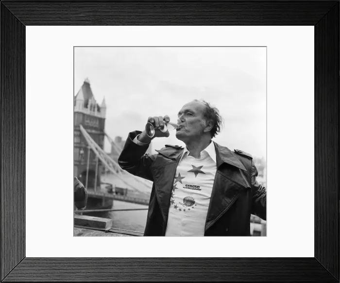 Framed Print : Karl Wallenda, Tightrope Walker, crosses 100ft above the ground, near Tower Bridge Framed Print : Karl Wallenda, Tightrope Walker, crosses 100ft above the ground, near Tower Bridge