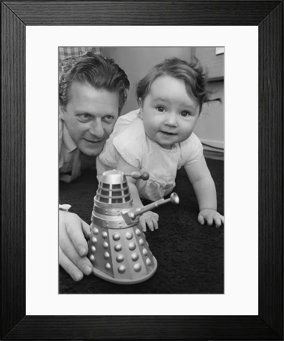Framed Print : Raymond Cusick designer of the Daleks from Doctor Who 1965 playing with his
